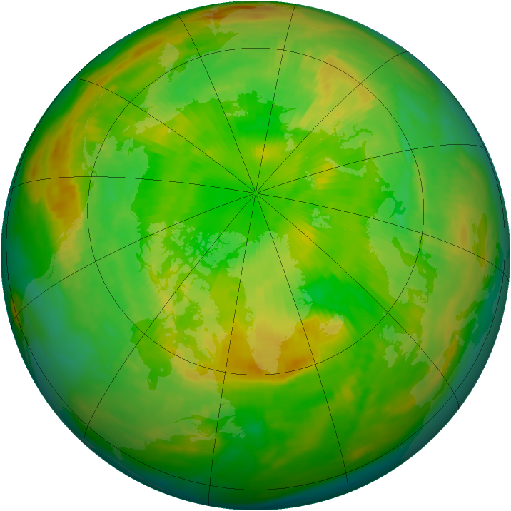 Arctic ozone map for 18 June 1988